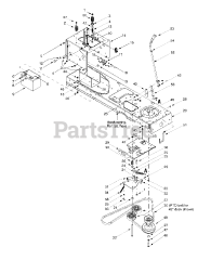Yard Machines 13AS607H352 - Yard Machines Lawn Tractor (2000) (Walmart) PTO Drive, Battery, Frame Components