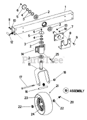 Snapper EZF 6100M (84737) - Snapper 61" Mower Deck Assembly Wide-Stance Caster Assembly