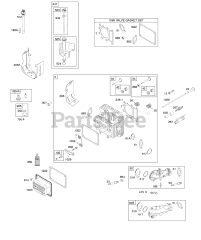 Briggs & Stratton 31C707-0175-E1 - Briggs & Stratton Vertical Engine Cylinder Head, Gasket Set - Valve, Lubrication, Valves