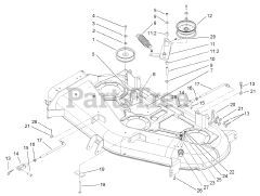 Toro 74701 (17-52 ZX) - Toro 52" TimeCutter Zero-Turn Mower (SN: 230000001 - 230999999) (2003) 52in Deck Belt Drive and Lift Assembly