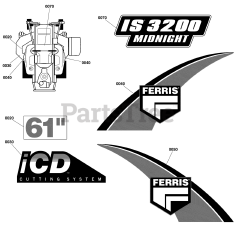 Ferris IS 3200Z (5901832) - Ferris IS3200Z Midnight Series 61" Zero-Turn Mower, 37hp Briggs & Stratton
