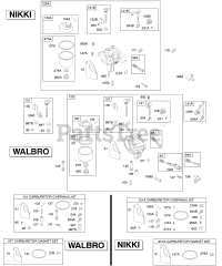 Briggs & Stratton 28D707-1133-E1 - Briggs & Stratton Vertical Engine Walbro, Nikki Carburetors, Carburetor Gasket Sets