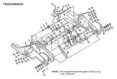 Electrolux/AYP 8933 - Electrolux/AYP Tiller TRANSMISSION P/N BREAKOUT