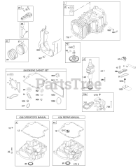 Briggs & Stratton 285H77-0122-E2 - Briggs & Stratton Vertical Engine Camshaft, Crankshaft, Cylinder, Engine Sump, Gasket Set - Engine, Piston, Rings, Connecting Rod