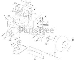 Toro 30291 - Toro 44" ProLine Walk-Behind Mower, Hydro Drive, 15hp (SN: 210000001 - 210005000) (2001) Wheel Motors, Pump Belt And Pump Idler Assembly