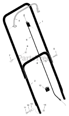 Murray 201030x30A - Murray 20" Walk-Behind Mower (2005) Handle Assembly