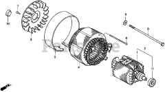 Honda EM3500X A (EA6) - Honda Generator, Made in Japan (SN: EA6-2000001 - EA6-3000000) STATOR