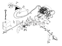 Gravely 987023 (8163-B) - Gravely Lawn Tractor, 16hp, With Hydraulic Lift (SN: 000101 & Above) FUEL AND EXHAUST SYSTEM