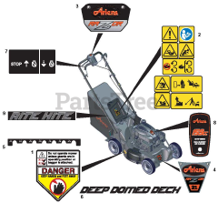 Ariens 911181 (LMSP) - Ariens Razor 21" Self-Propelled Walk-Behind Mower (SN: 000101 - 020742) Decals