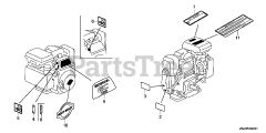 Honda GC160 LA QDE (GCAHA) - Honda Engine, Made in USA (SN: GCAHA-3599750 - GCAHA-9999999) LABEL