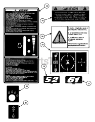 Snapper EZF 6100M (84737) - Snapper 61" Mower Deck Assembly Decals (Part 3)