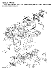Husqvarna CT 151 (960610064-01) - Husqvarna Lawn Tractor (2006-06) CHASSIS &amp; ENCLOSURES