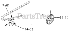 Toro 1-0423 - Toro Bronco 14 Lawn Tractor (1972) Drive Belts And Pulleys