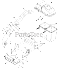 Cub Cadet 555 (590-555-100) - Cub Cadet Twin Bagger att Twin Grass Bag Assembly