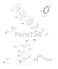 Briggs & Stratton 245437-0523-B1 - Briggs & Stratton Horizontal Engine Flywheels, Harness, Alternator, Key Switch, Coil