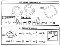 Briggs & Stratton 290447-0375-01 - Briggs & Stratton Horizontal Engine Valve Kit, Carb Kits