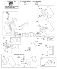 Briggs & Stratton 121232-0101-E1 - Briggs & Stratton Horizontal Engine Camshaft, Crankcase Cover, Crankshaft, Cylinder, Lubrication, Piston Group