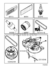 Jonsered LT 2217 CMA (960610239-00) - Jonsered Lawn Tractor (2009-01) FREQUENTLY USED PARTS