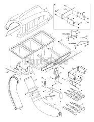 MTD 19A40002OEM - MTD Triple Rear Bagger Assembly (2010)