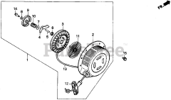 Honda EM3500X A (EA6) - Honda Generator, Made in Japan (SN: EA6-2000001 - EA6-3000000) RECOIL STARTER