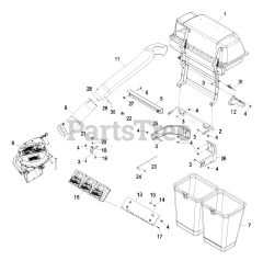Exmark LZUV2B - Exmark Ultra Vac Twin Bagger for Lazer Z Mower (SN: 000790000 - 000849999) (2009) LZUV2B Assembly
