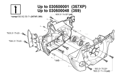 Husqvarna 357 XP - Husqvarna Chainsaw (2005-02) Variations - Crankcase