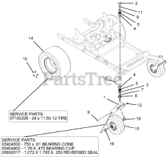 Gravely 992240 (Pro-Turn 472) - Gravely Pro-Turn 72" Zero-Turn Mower, Kubota Diesel (SN: 030000 - 039999)