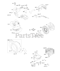 Briggs & Stratton 12D313-0519-E8 - Briggs & Stratton Horizontal Engine Blower Housing/Shrouds, Exhaust System, Flywheel
