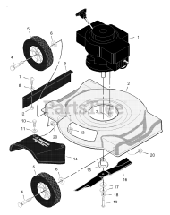 Murray 20111x14B - Murray 20" Walk-Behind Mower (2001) Mower Housing Assembly