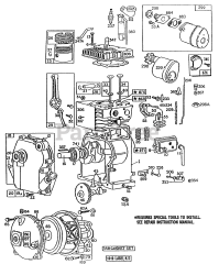 Briggs & Stratton 80352-9431-34 - Briggs & Stratton Horizontal Engine Cylinder,Crankcase,Mufflers