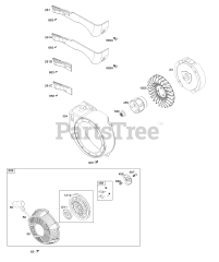 Briggs & Stratton 83132-0175-B1 - Briggs & Stratton Horizontal Engine Blower Housing, Flywheel, Rewind Starter