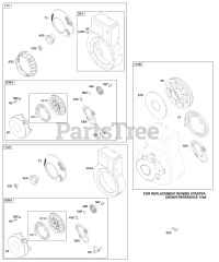Briggs & Stratton 93452-1241-E1 - Briggs & Stratton Horizontal Engine Rewind Starter/Blower Housing