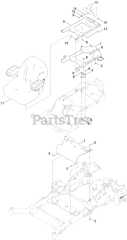 Toro 72955 (5000) - Toro 52" Z Master Zero-Turn Mower, Side-Discharge Deck (SN: 414121590 - 414999999) Seat Mounting Assembly