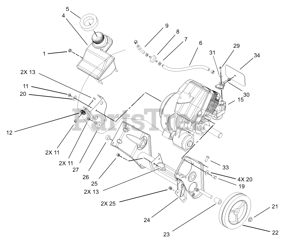 Toro 38517 (CCR 3650) Toro 20" GTS Snow Thrower (SN 240000001