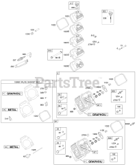 Briggs & Stratton 294447-1046-E2 - Briggs & Stratton Horizontal Engine Cylinder Head, Valve Covers, Valve Gasket Set