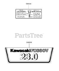 Toro 74167 TE (Z 153) - Toro 132cm Z Master Zero-Turn Mower, Side-Discharge Deck (SN: 240000001 - 240999999) (2004) Decal Assembly Kawasaki FH680V-AS21
