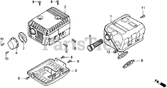 Honda GX160 K1 QX (GC02) - Honda Engine, Made in Japan (SN: GC02-2000001 - GC02-8669999) MUFFLER (STD.)