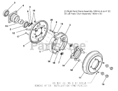 Ariens 996148 - Ariens Contractor 4WD Utility Vehicle, Subaru EH65 (SN: 020000 & Above) Rear Brake Drum