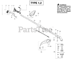 Poulan Pro PP 136 E - Poulan Pro String Trimmer, Type 2 Handle &amp; Shaft Assembly Type 1,2