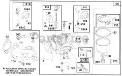 Briggs & Stratton 257707-0121-XX - Briggs & Stratton Vertical Engine Carburetor Grp