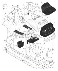 Murray 40560x50C - Murray 40" Lawn Tractor (2000) Chassis &amp; Hood