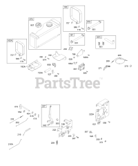 Briggs & Stratton 283707-1167-E1 - Briggs & Stratton Vertical Engine Controls, Fuel Tank, Springs