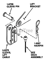 Snapper GT 180H485K (80384) - Snapper 48" Garden Tractor, 18hp Deck Hanger Detail - Chain Hung (Front Lift Bracket)