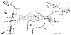 Honda H5518 NA2/D (TZAC) - Honda Multi-Purpose Tractor, Made in Japan (SN: TZAC-3500001 - TZAC-3599999) THROTTLE LEVER