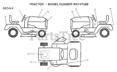 Weed Eater WE 13T38 B - Weed Eater Lawn Tractor (1998)