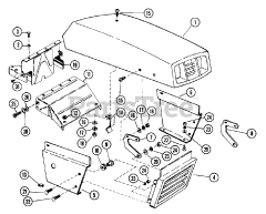 Ariens 931025 - Ariens Grand Sierra Garden Tractor, 12hp Kohler, Hydro (SN: 000101 & Above) Hood, Grille, &amp; Heat Shield