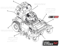 Gravely 994136 - Gravely Pro-Stance 52" Stand-On Mower, Kohler EFI Propane (SN: 000101 - 009999) Decals - Style 52"