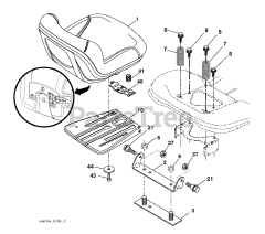 Husqvarna LGT 2554 (960450031-00) - Husqvarna 54" Lawn Tractor (2010-11) SEAT