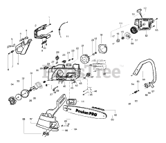 Poulan Pro PP 4620 AVHD - Poulan Pro Chainsaw Handle, Chassis &amp; Bar Assembly