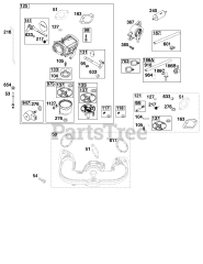 Briggs & Stratton 44U877-0010-B1 - Briggs & Stratton Vertical Engine Carburetor and Fuel Supply Group